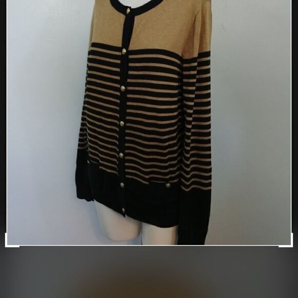 Lands’ End Striped Cardigan size M 10-12 - Picture 8 of 10